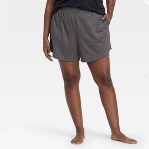 New All in Motion Heather Grey‎ Mid Rise Knit Shorts 5”